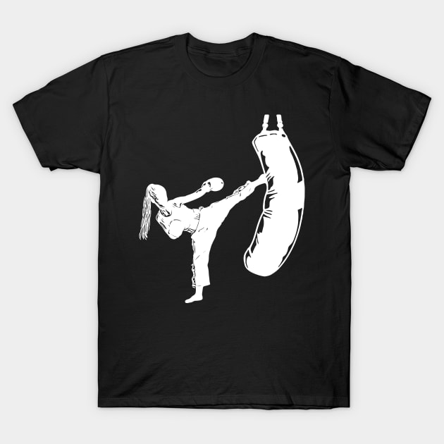 Kickbox Female Martial Artist T-Shirt by RosaliArt